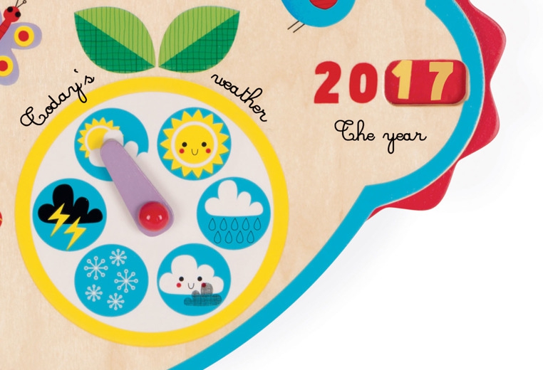 Janod Drewniany Zegar i Kalendarz Calendar "over Time"