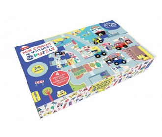 Auzou Puzzle Duże Miasto z Drewnianymi Autkami 3+ 72031