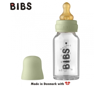 BIBS - Bibs  -  Antykolkowa Butelka Szklana Dla Niemowląt 110 ml Sage