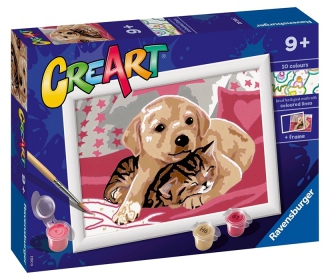CreArt - Creart Malowanie po Numerach Dla Dzieci Piesek z Kotkiem
