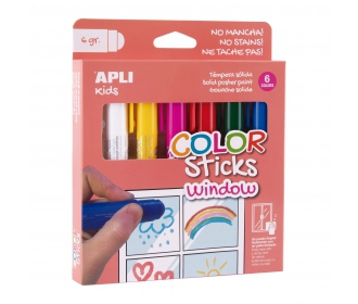 Apli Kids - Farby do Malowania po Szkle Apli Kids  -  6 Kolorów
