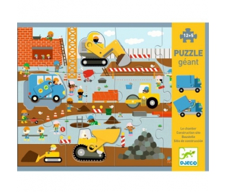 Djeco           -           Puzzle Kartonowe Gigant Plac Budowy Dj07167