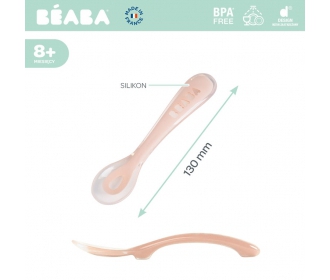 Beaba  -  Łyżeczka Silikonowa 8m+ Pink